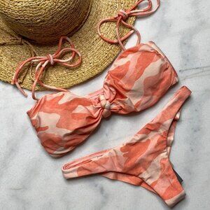 NWT Vix Paula Hermanny Camu Light Pink Bikini Set